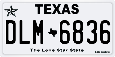 TX license plate DLM6836