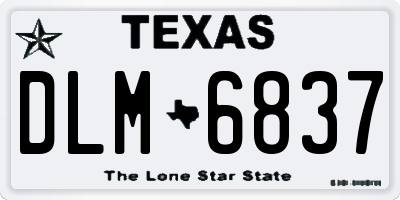 TX license plate DLM6837