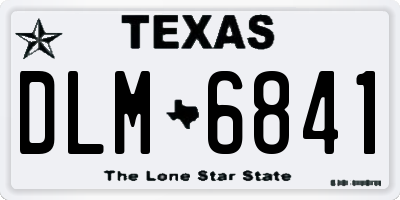 TX license plate DLM6841