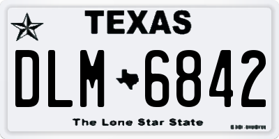 TX license plate DLM6842