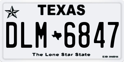 TX license plate DLM6847