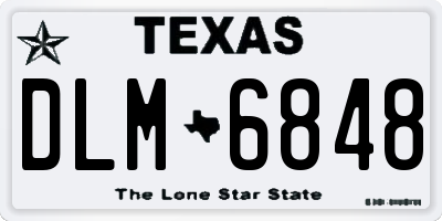 TX license plate DLM6848