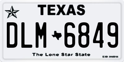 TX license plate DLM6849