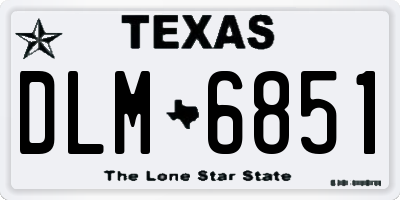 TX license plate DLM6851