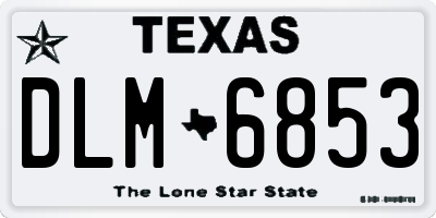 TX license plate DLM6853
