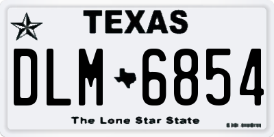 TX license plate DLM6854