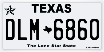 TX license plate DLM6860