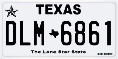 TX license plate DLM6861