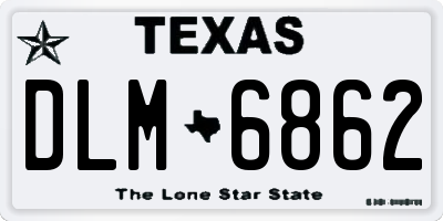 TX license plate DLM6862