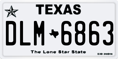 TX license plate DLM6863