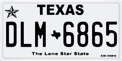 TX license plate DLM6865