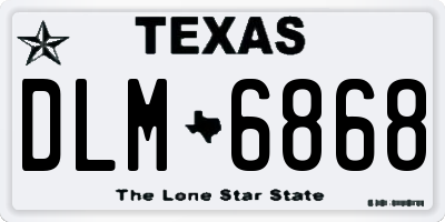 TX license plate DLM6868