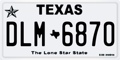 TX license plate DLM6870