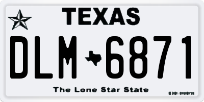 TX license plate DLM6871