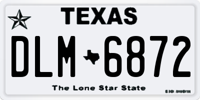 TX license plate DLM6872