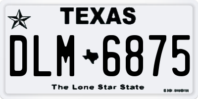 TX license plate DLM6875
