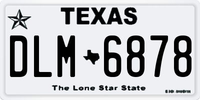 TX license plate DLM6878
