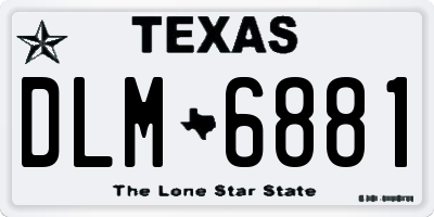 TX license plate DLM6881