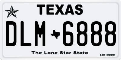 TX license plate DLM6888