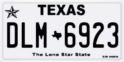 TX license plate DLM6923