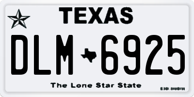 TX license plate DLM6925