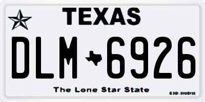 TX license plate DLM6926