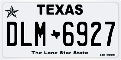 TX license plate DLM6927