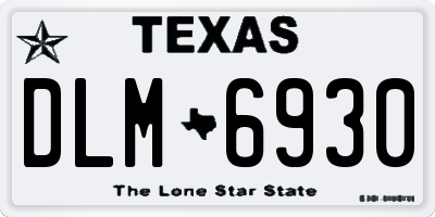 TX license plate DLM6930