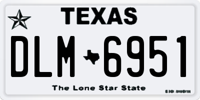 TX license plate DLM6951