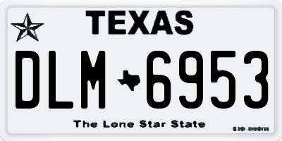 TX license plate DLM6953