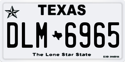 TX license plate DLM6965