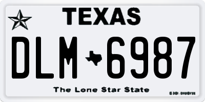 TX license plate DLM6987