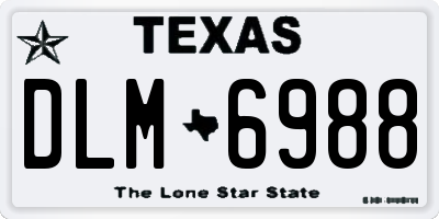 TX license plate DLM6988