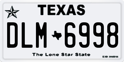 TX license plate DLM6998