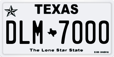 TX license plate DLM7000