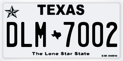 TX license plate DLM7002