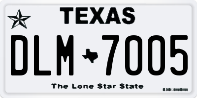 TX license plate DLM7005