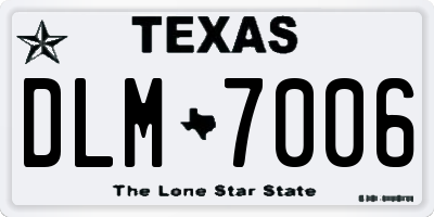TX license plate DLM7006
