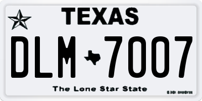 TX license plate DLM7007