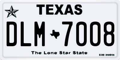TX license plate DLM7008