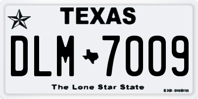 TX license plate DLM7009