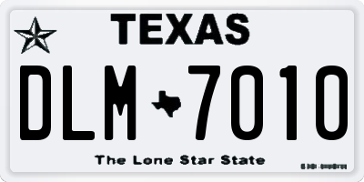 TX license plate DLM7010