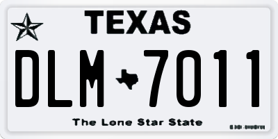 TX license plate DLM7011