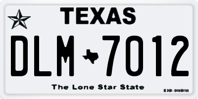TX license plate DLM7012