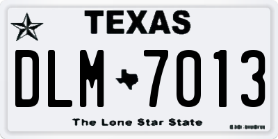 TX license plate DLM7013