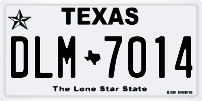TX license plate DLM7014