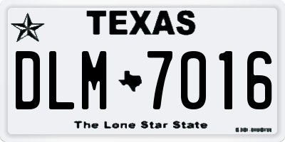 TX license plate DLM7016