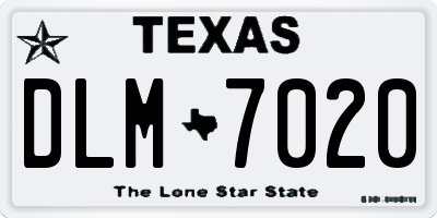 TX license plate DLM7020