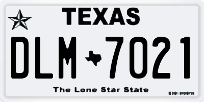 TX license plate DLM7021