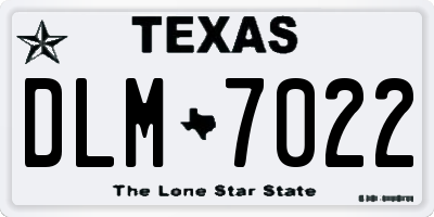 TX license plate DLM7022